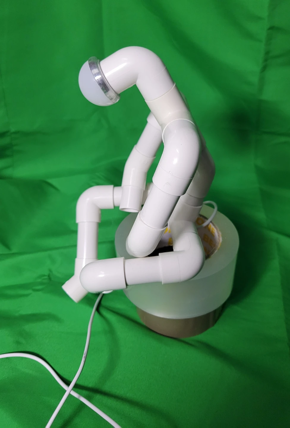 Handmade PVC Pipe Sitting Figure Desk Lamp USB - photo 5
