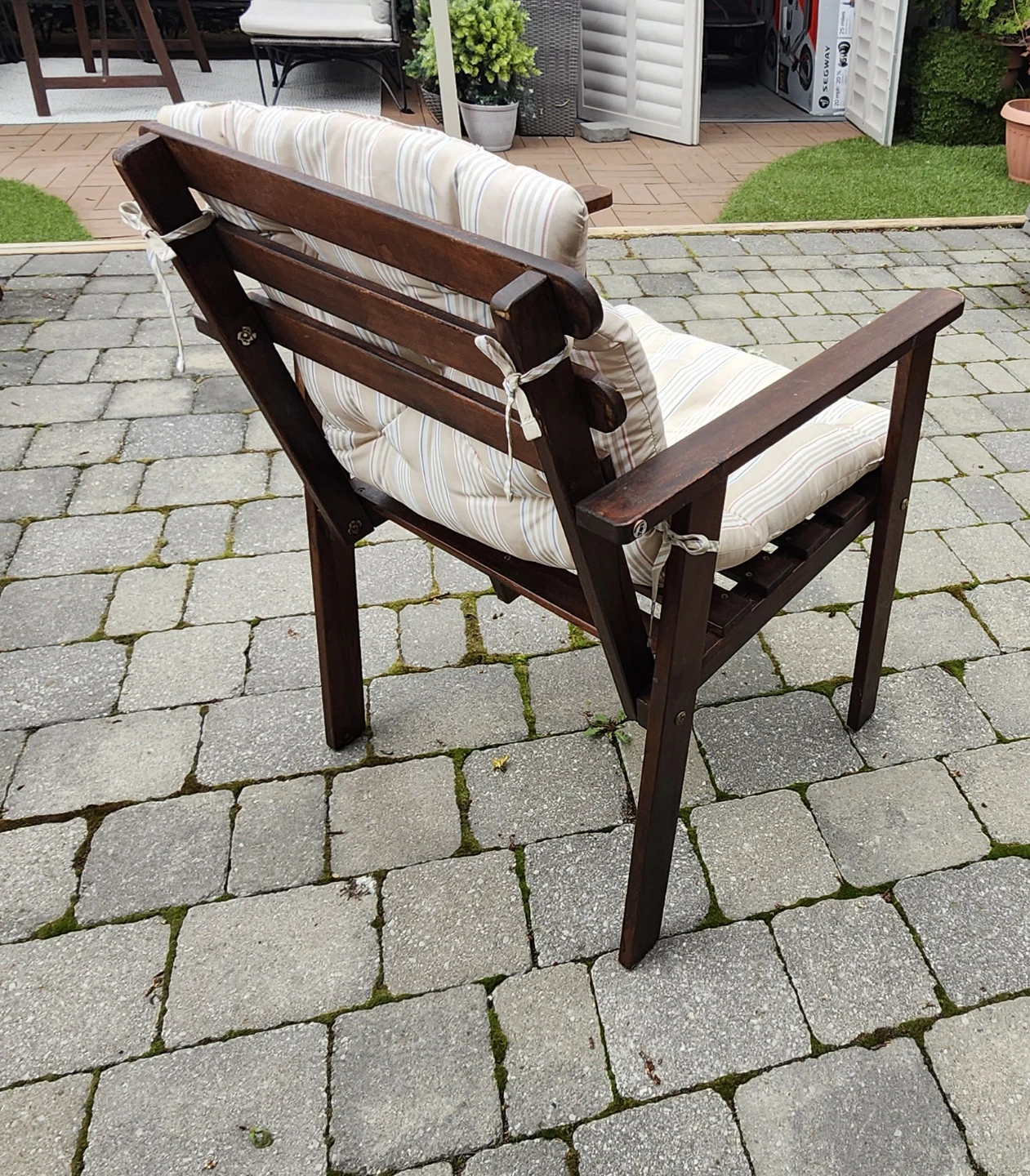 Wooden Patio Chairs with Cushions - Set of 4 - photo 4