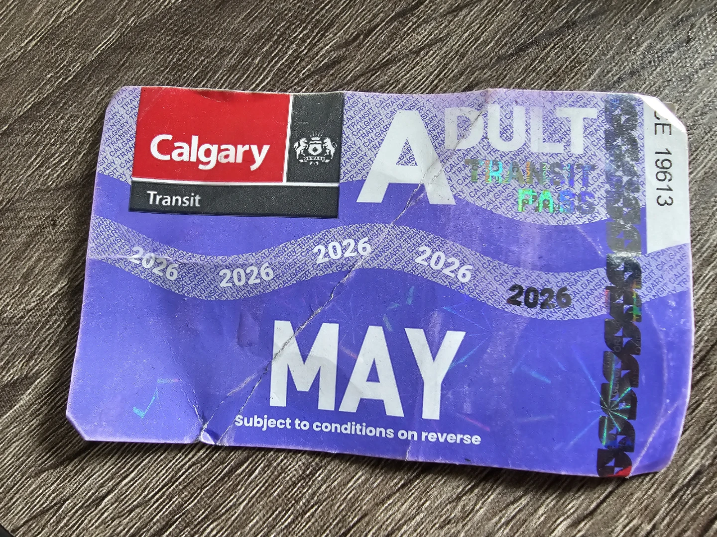Calgary Transit Adult Monthly Pass - May 2026