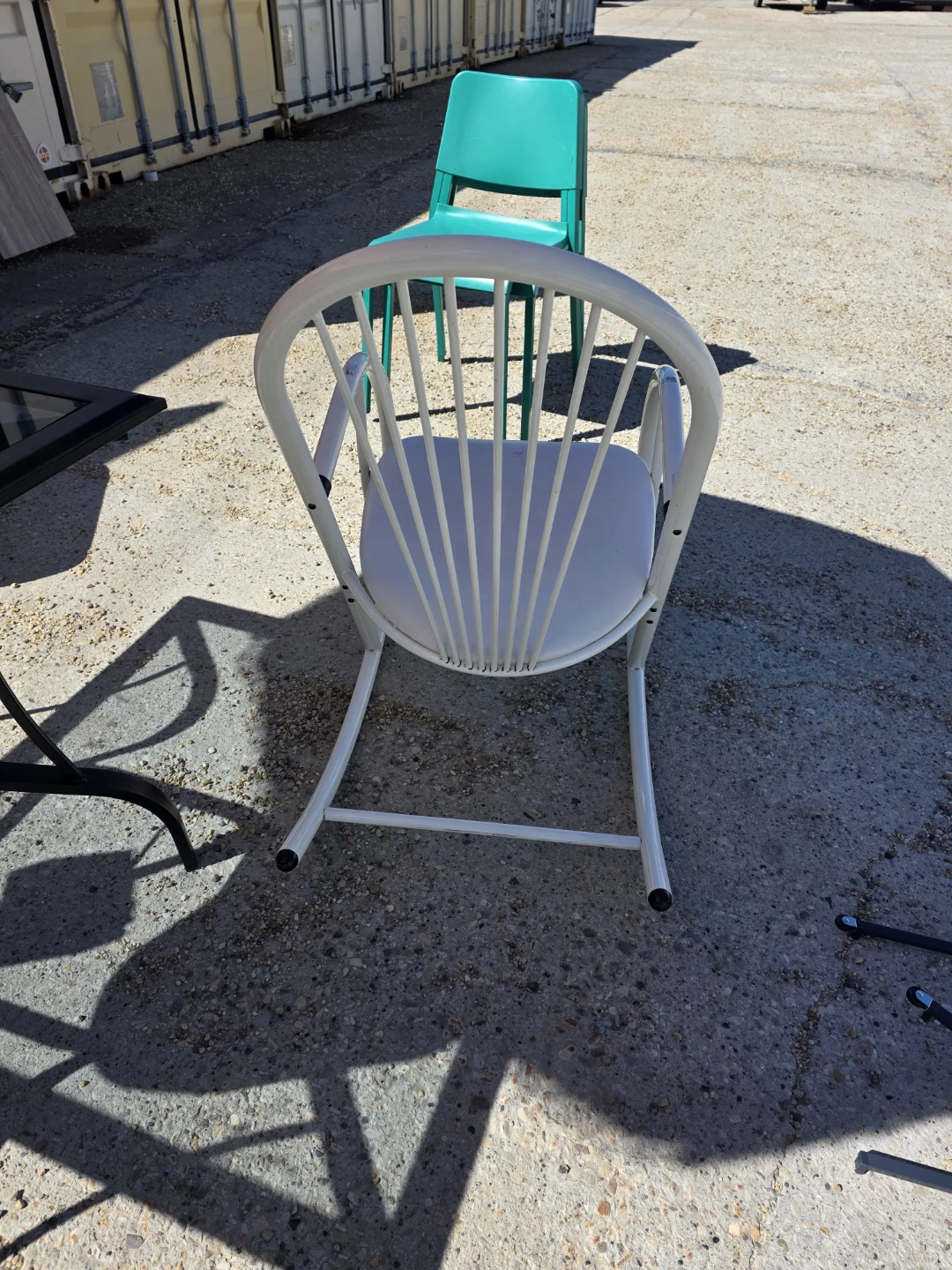 White Metal Rocking Chair