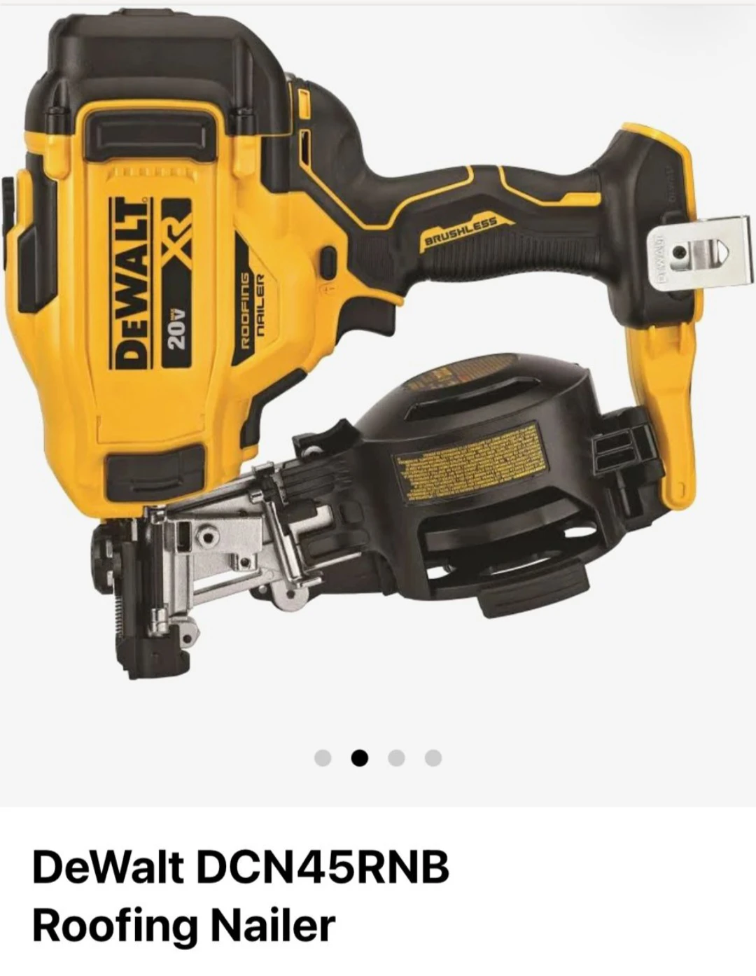 DeWalt DCN45RNB 20V XR Roofing Nailer