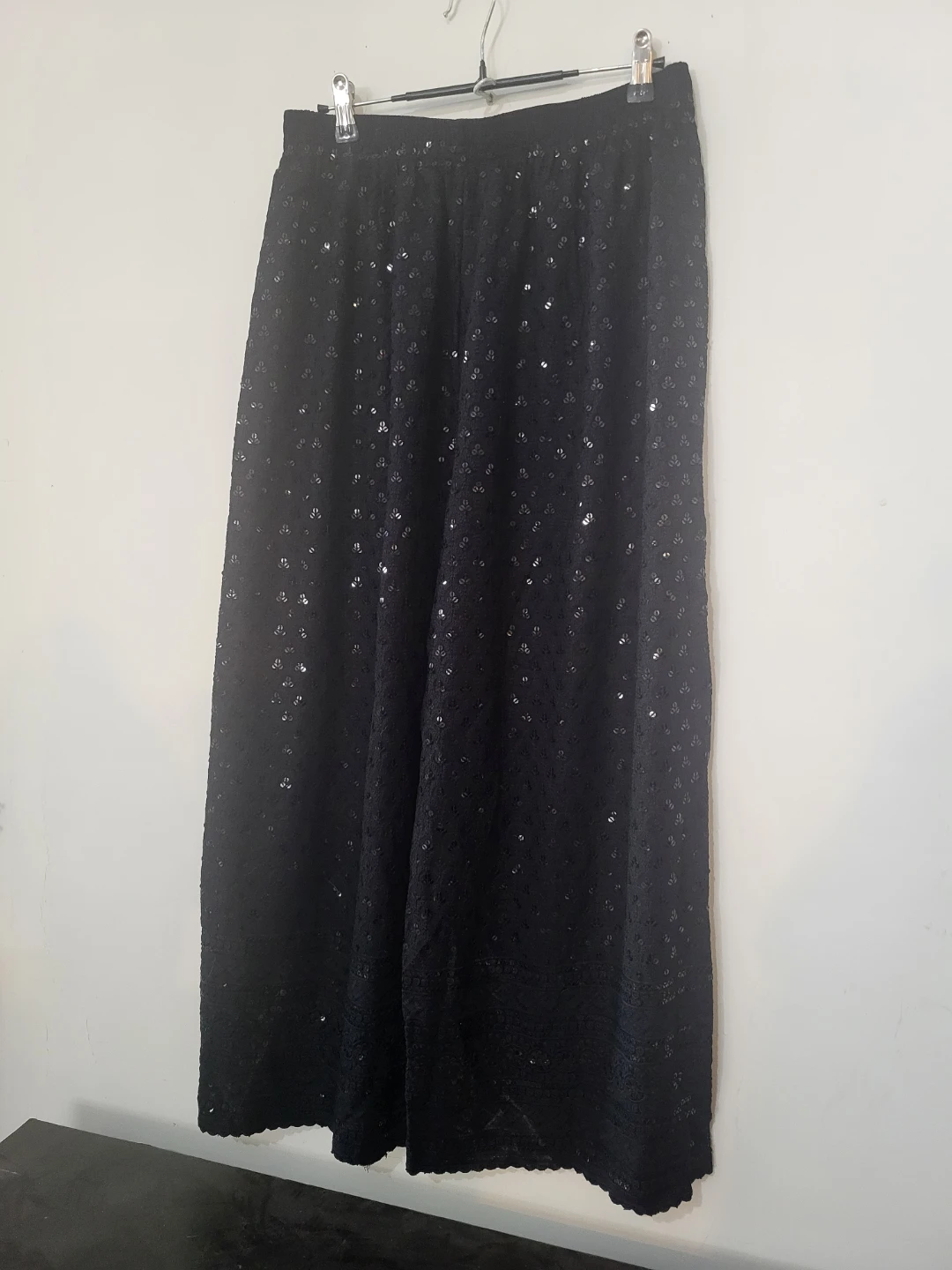 Black Palazzo Pants with Sequins- Brand New