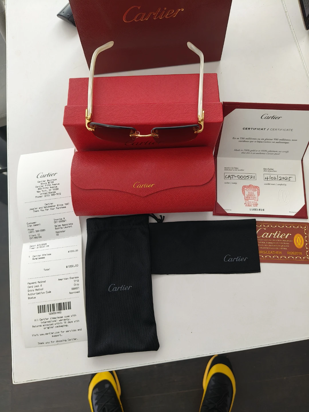 Cartier Rimless Sunglasses with White Accents - photo 4
