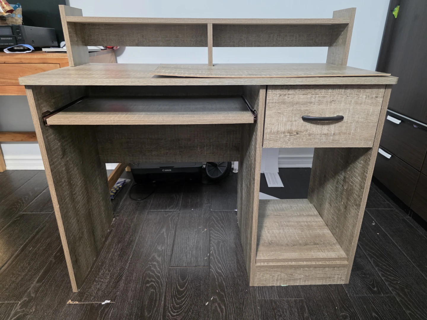 Computer Desk with Hutch and Keyboard Tray