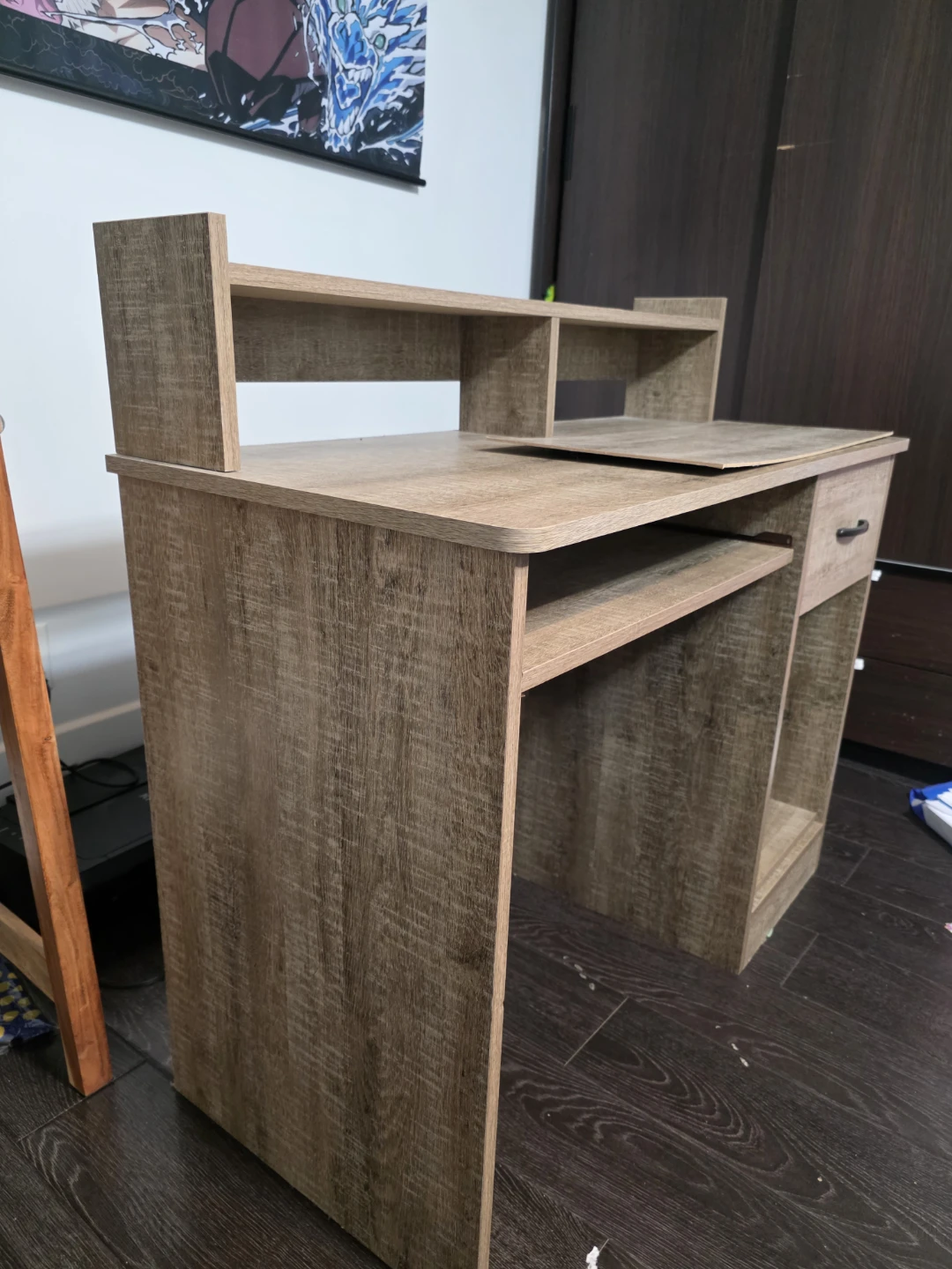 Computer Desk with Hutch and Keyboard Tray - photo 2