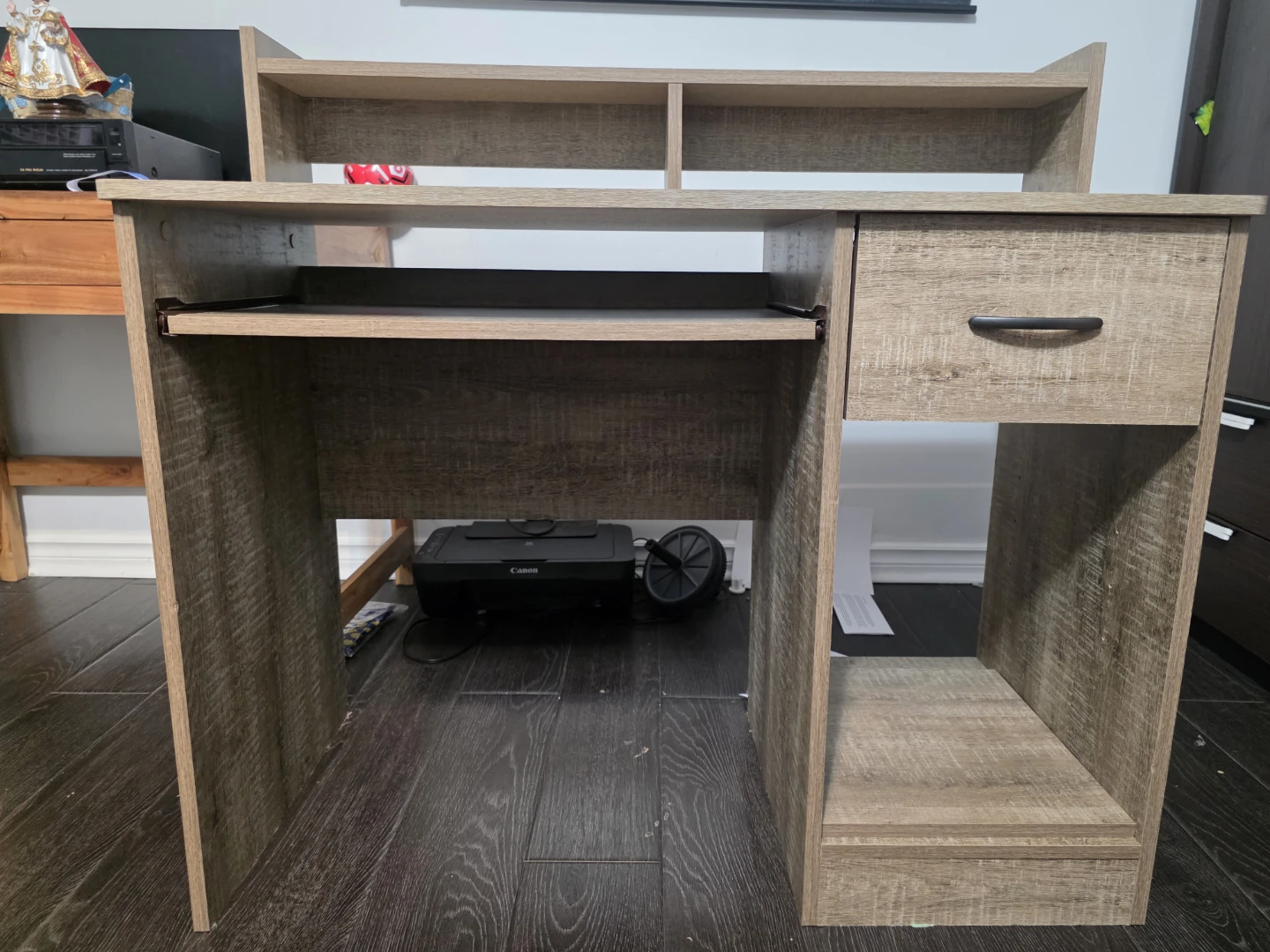 Computer Desk with Hutch and Keyboard Tray - photo 4