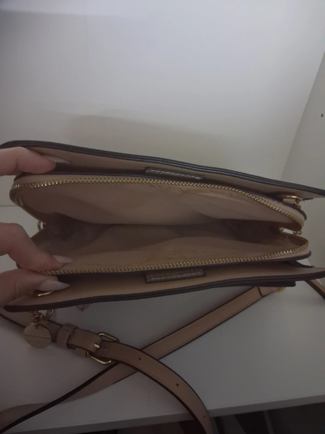 ALDO crossbody bag - pink/beige with snake print detail - photo 2