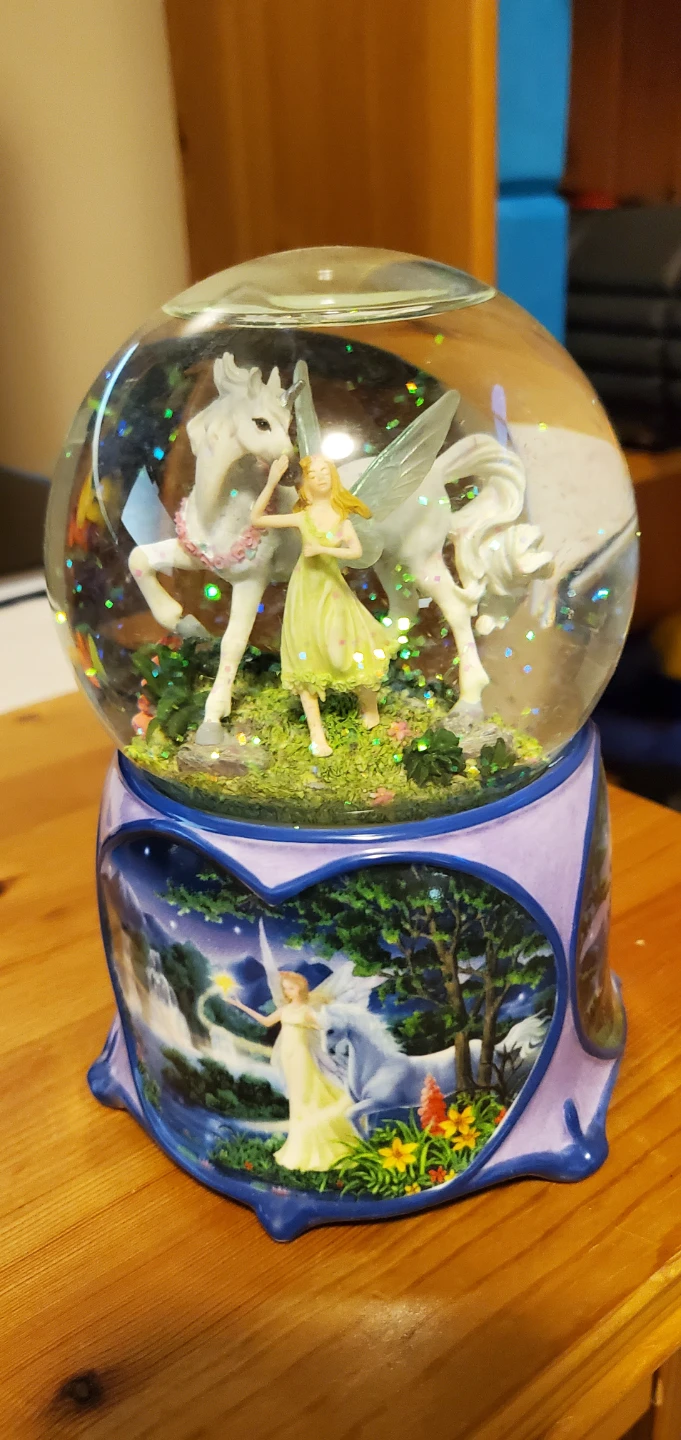 Fairy and Unicorn Snow Globe with Music