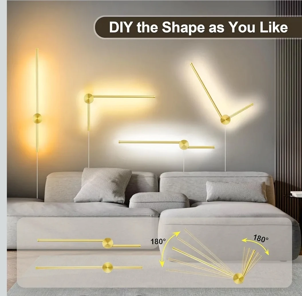 Gold Modern LED Wall Sconce Lamp with Remote - photo 4