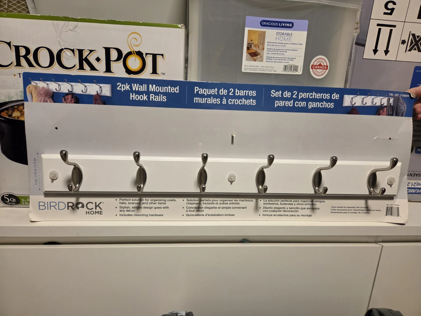 BirdRock Home 1pk Wall Mounted Hook Rails