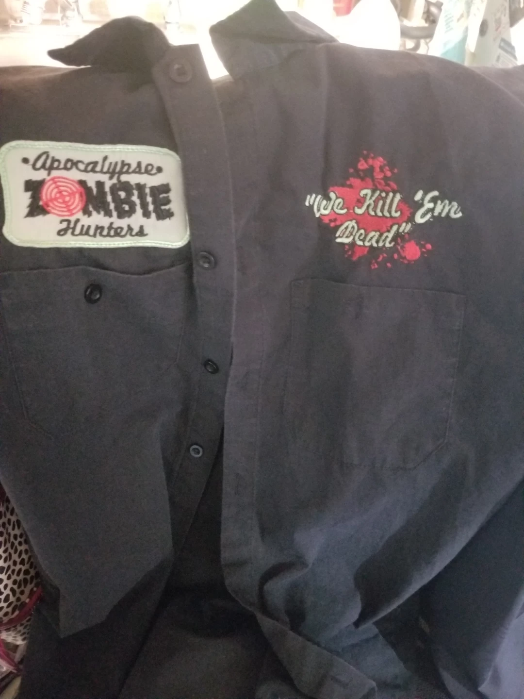Black "We Kill 'Em Dead" Zombie Hunter Work Shirt - photo 2