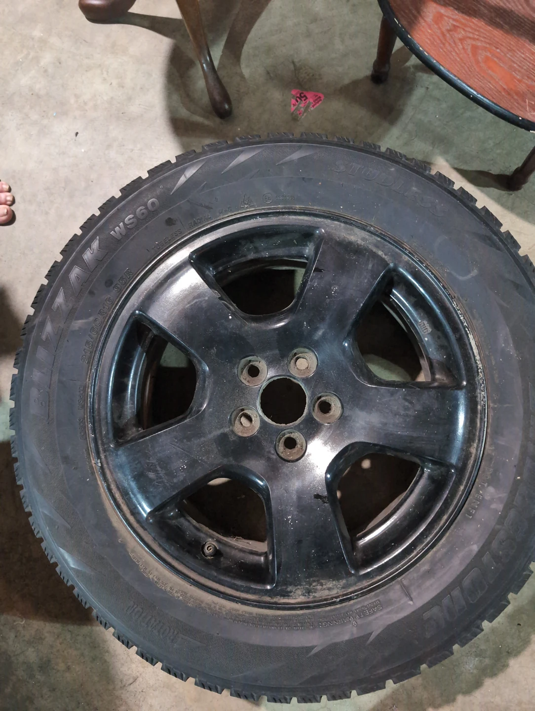 Blizzak WS60 Winter Tires on Black Rims