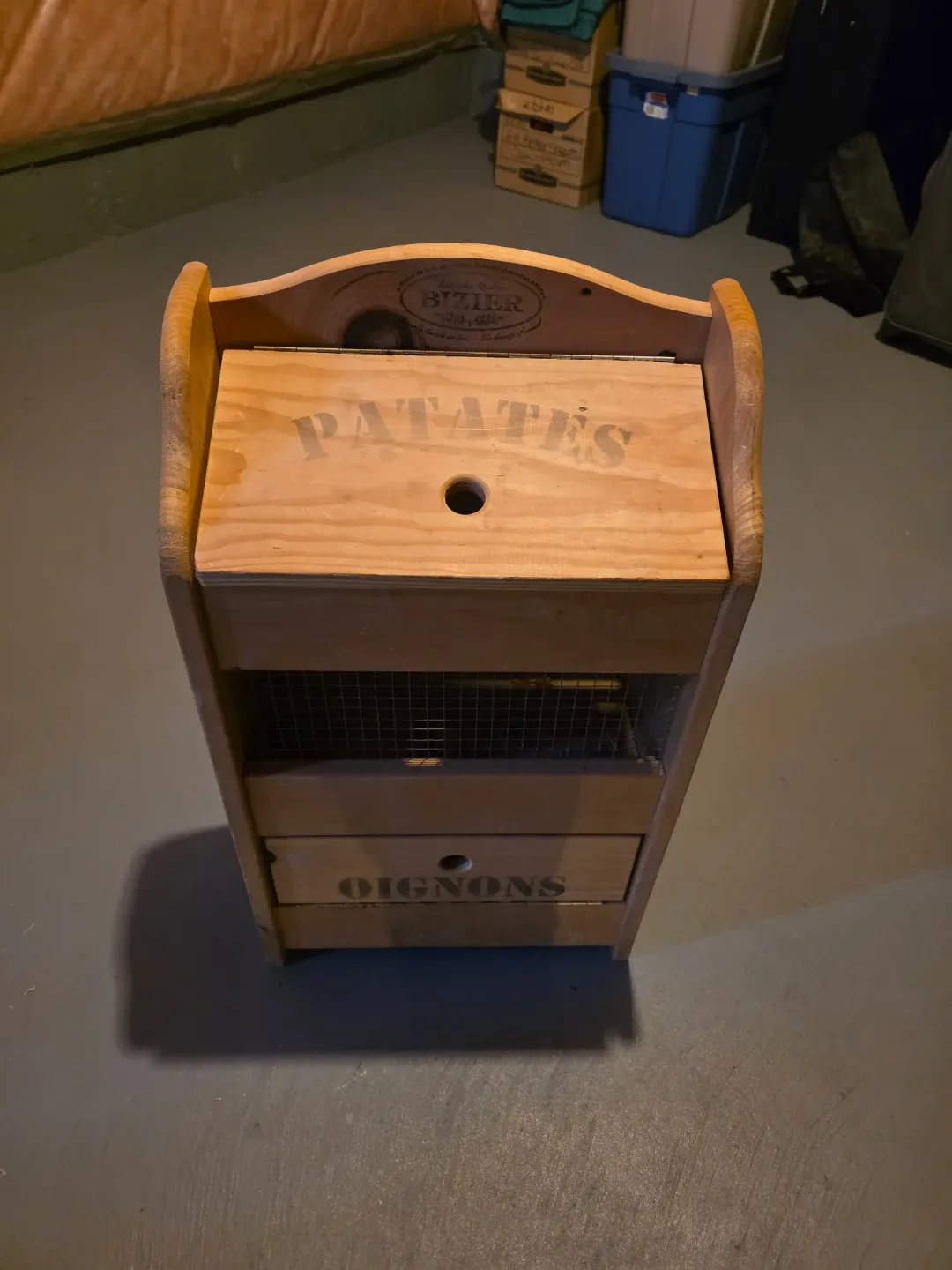 Wooden Potato and Onion Bin