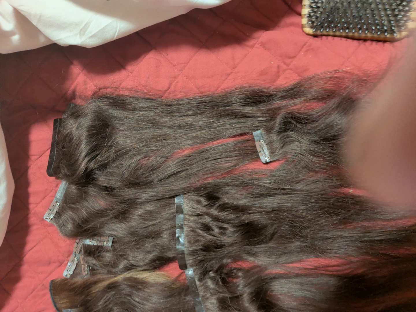 Clip-in Hair Extensions - Dark Brown - photo 2
