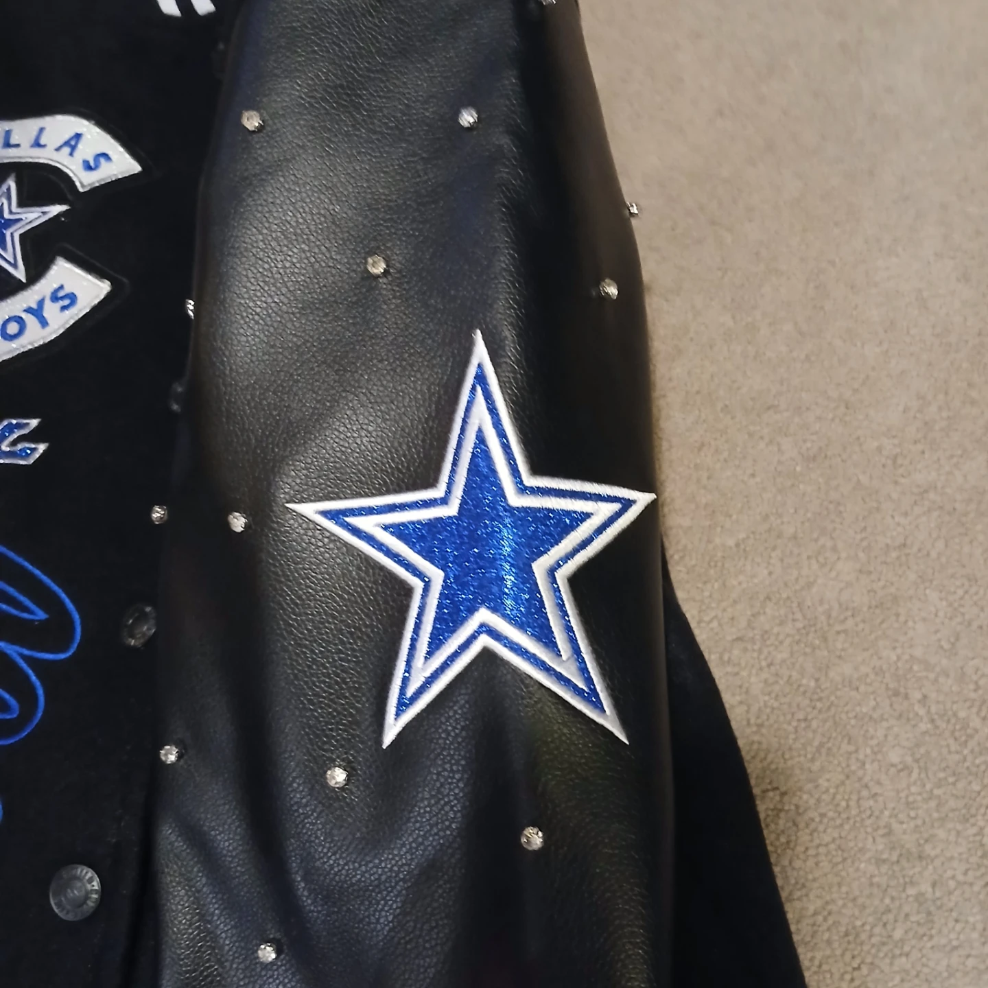 Dallas Cowboys Varsity Sparkle Jacket - XS Black - photo 2