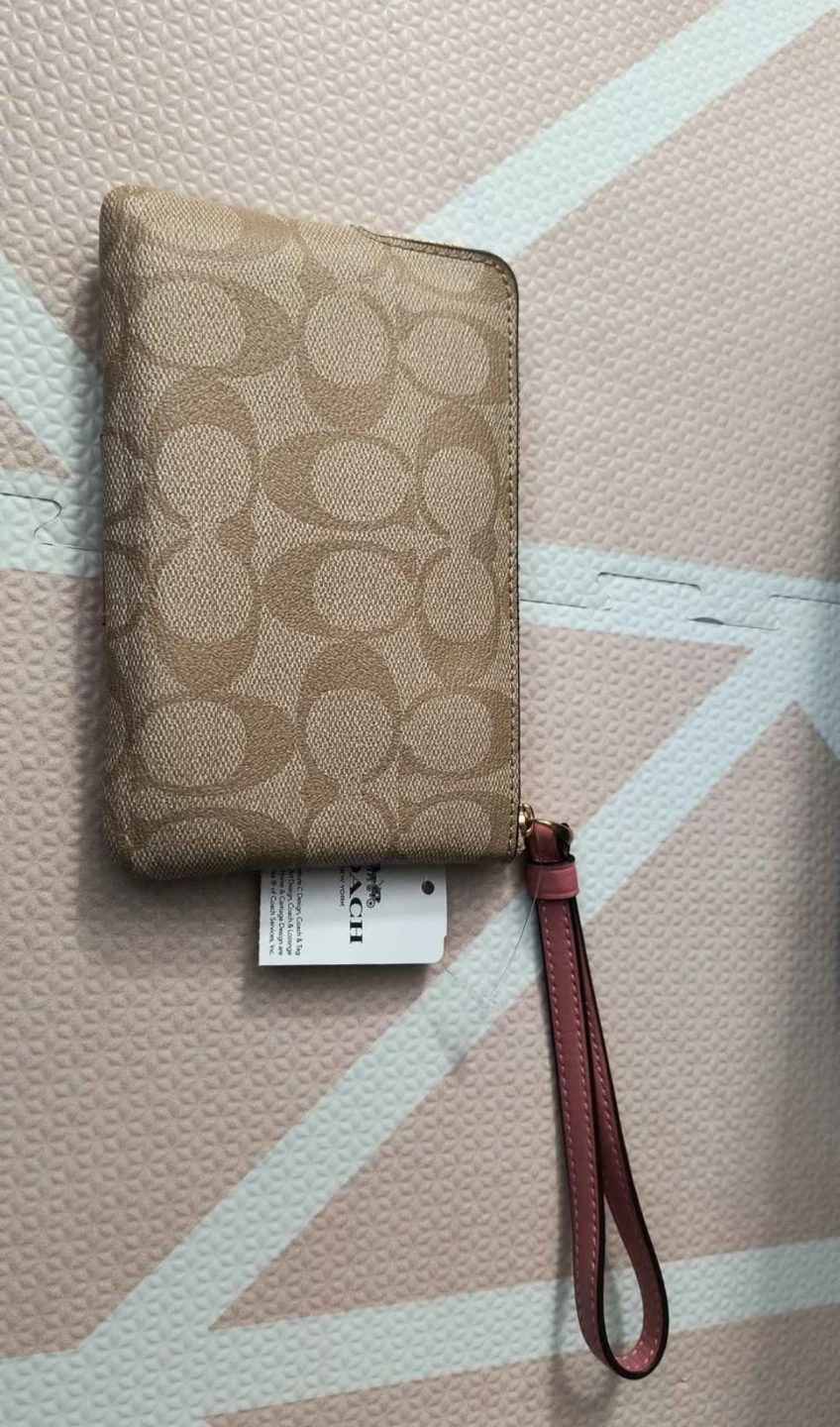 Coach Signature Canvas Wristlet with Pink Stripe - photo 2