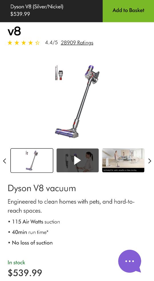 DYSON V8 Cordless Stick Vacuum Cleaner - photo 2