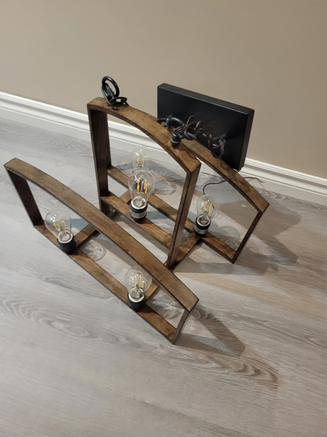 Modern Wood Looking 6-Light Chandelier