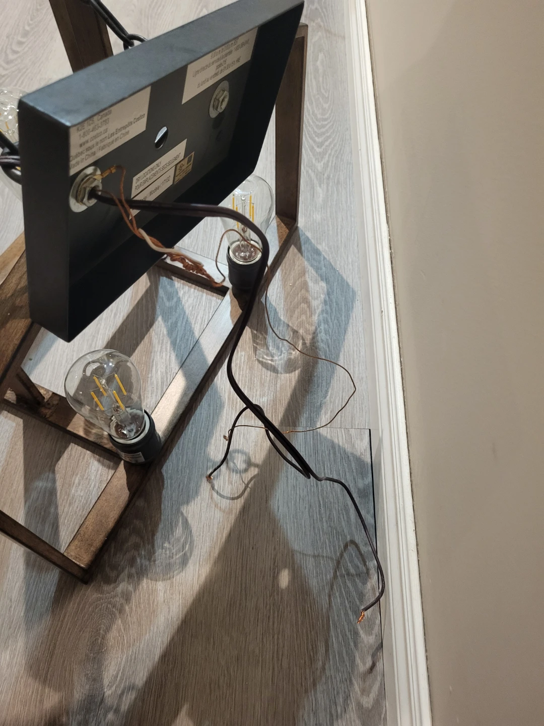Modern Wood Looking 6-Light Chandelier - photo 3