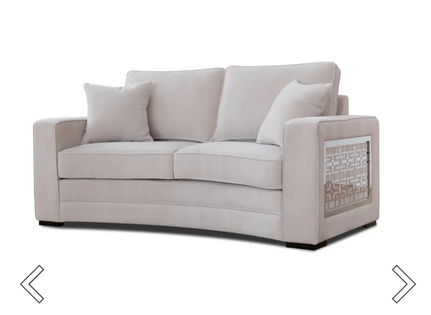 Light Beige Sofa with Decorative Metal Accents - photo 2