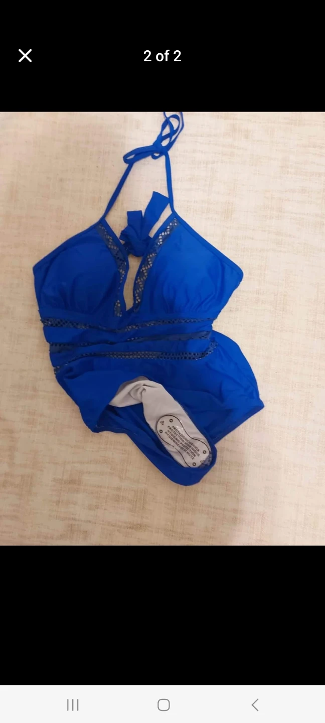 Blue Halter One-Piece Swimsuit - photo 2
