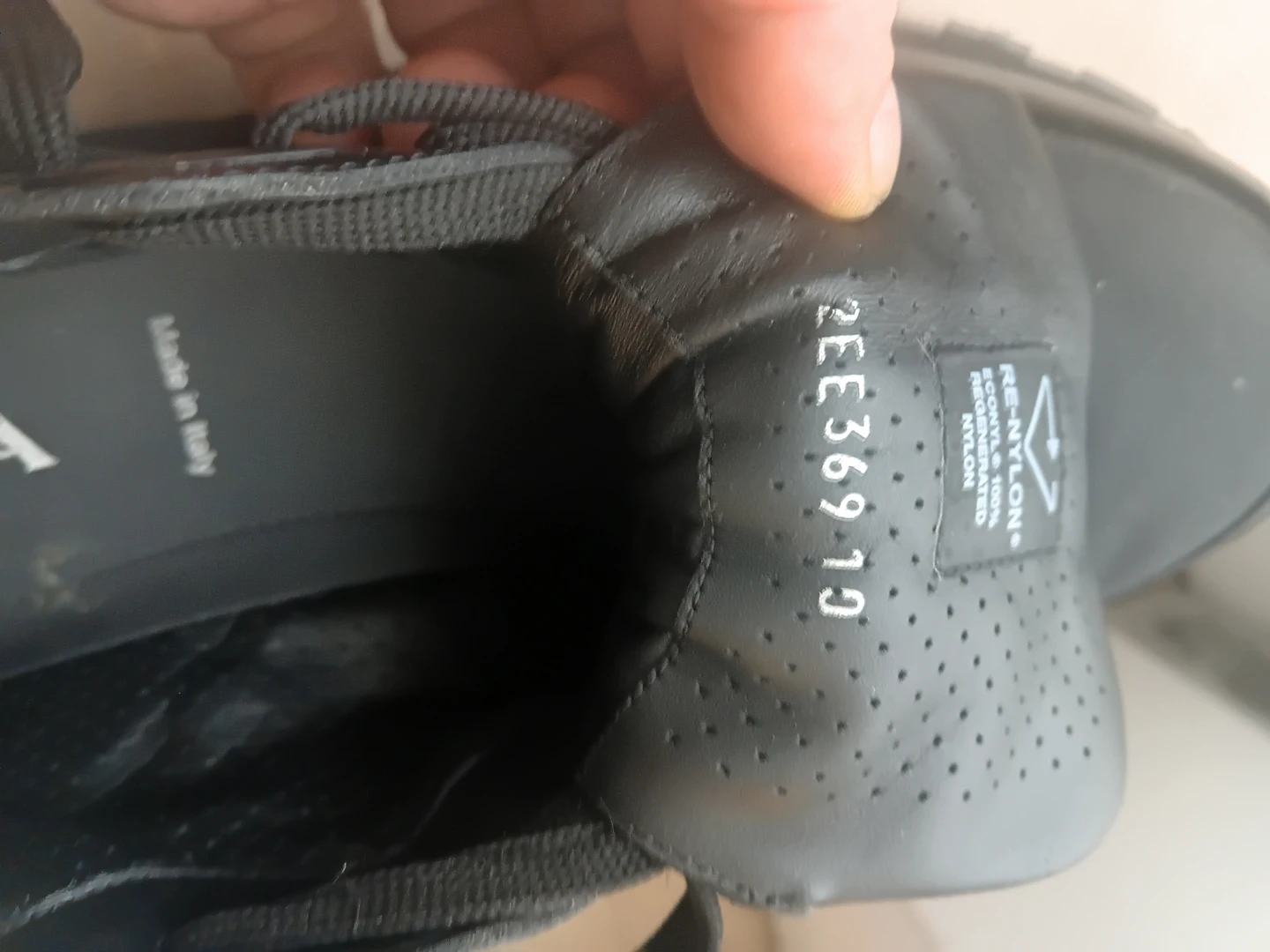 Prada Black Nylon and Leather Sneakers - photo 2