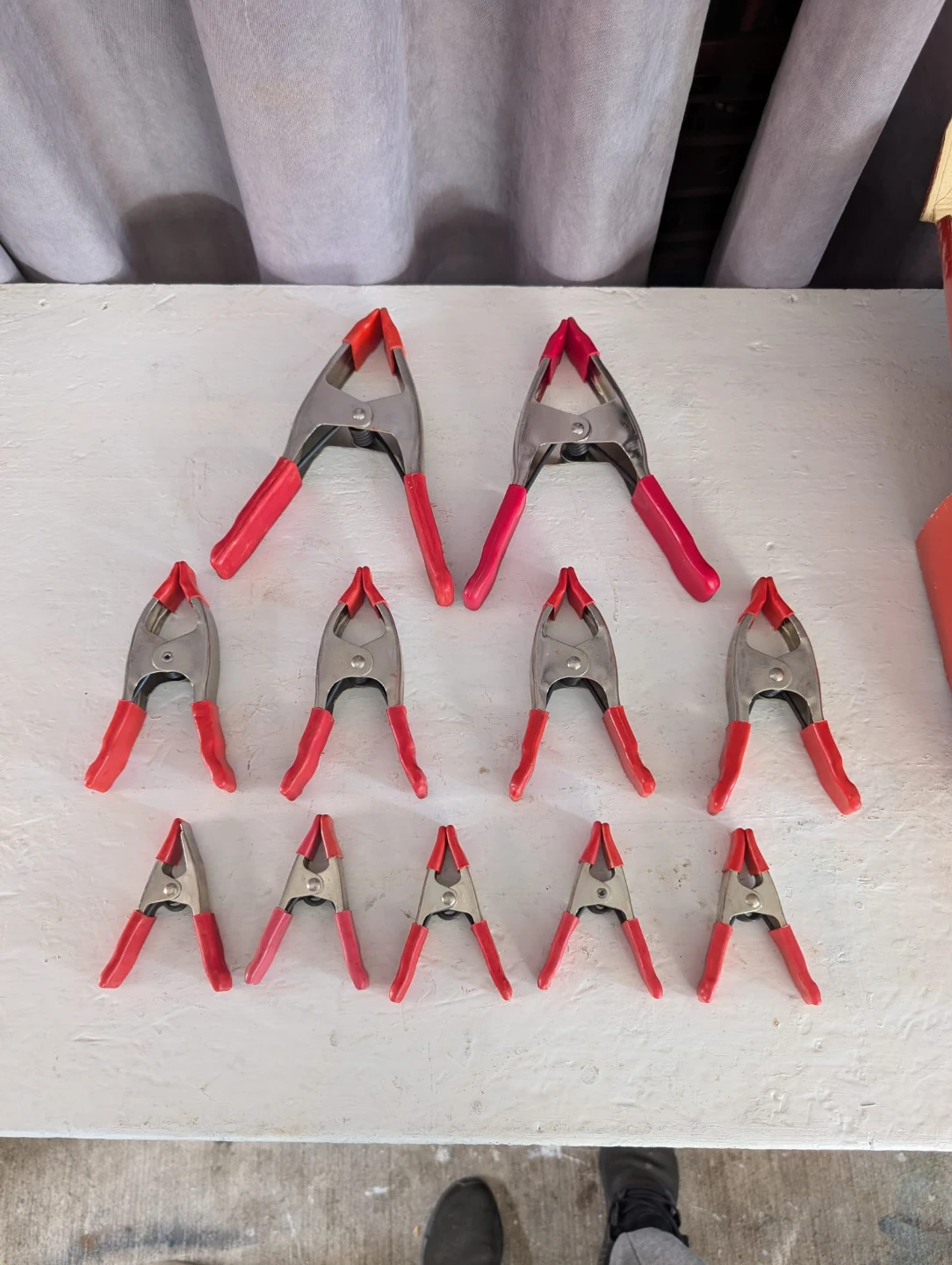 11 Piece Spring Clamp Set with Red Handles - photo 4
