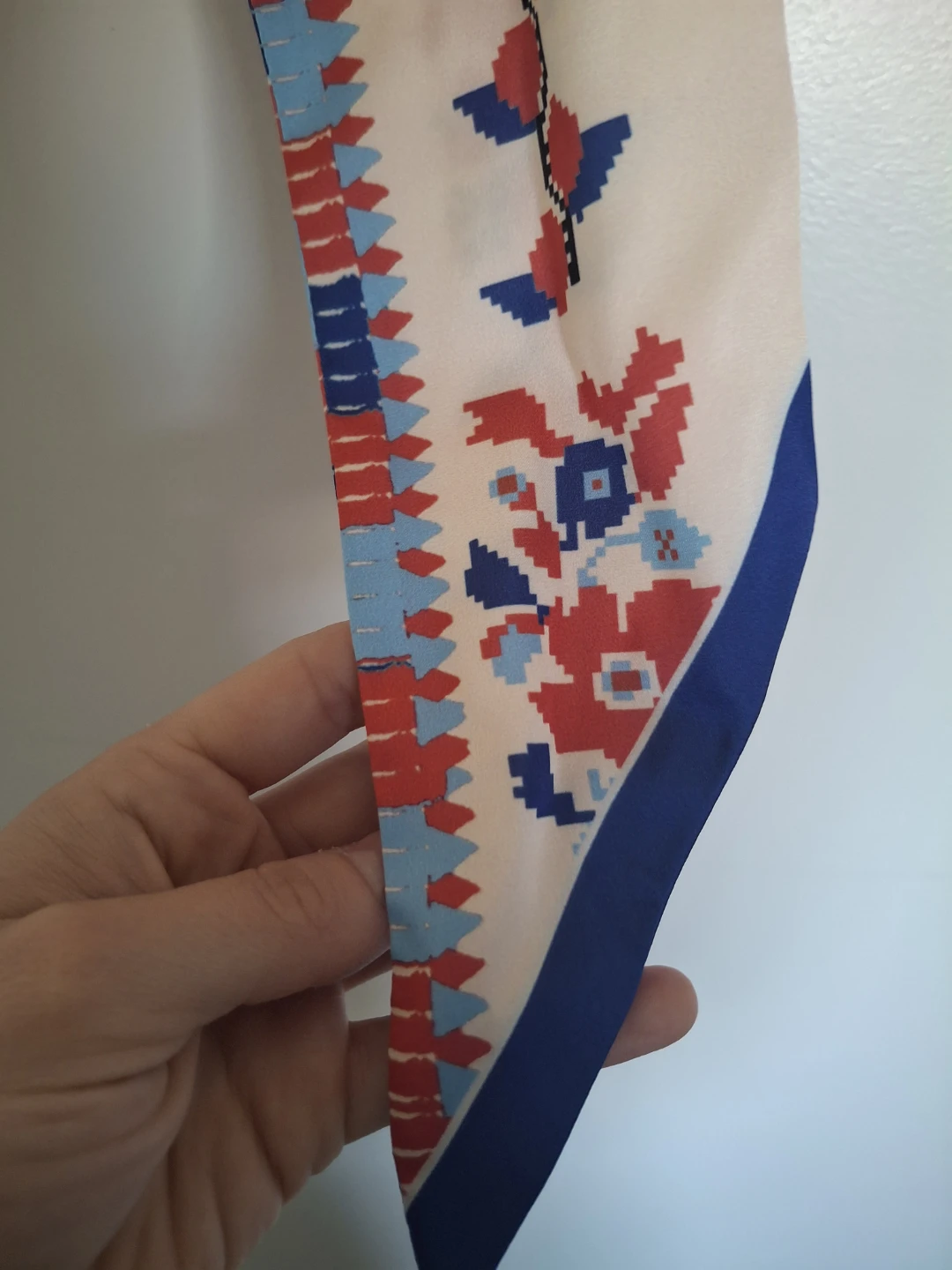 Decorative Scarf with Folk Art Pattern