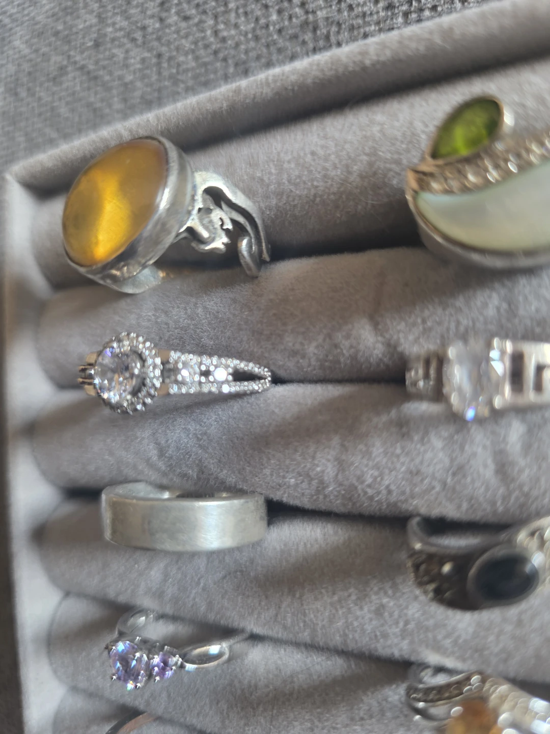 12 Sterling Silver Vintage Rings Marked 925 - photo 2
