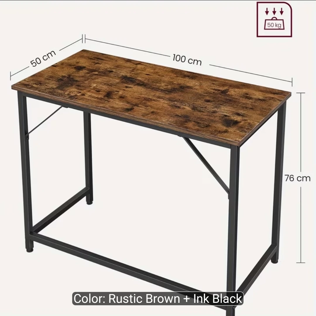 Rustic Brown and Black Folding Desk - 100cm - photo 4