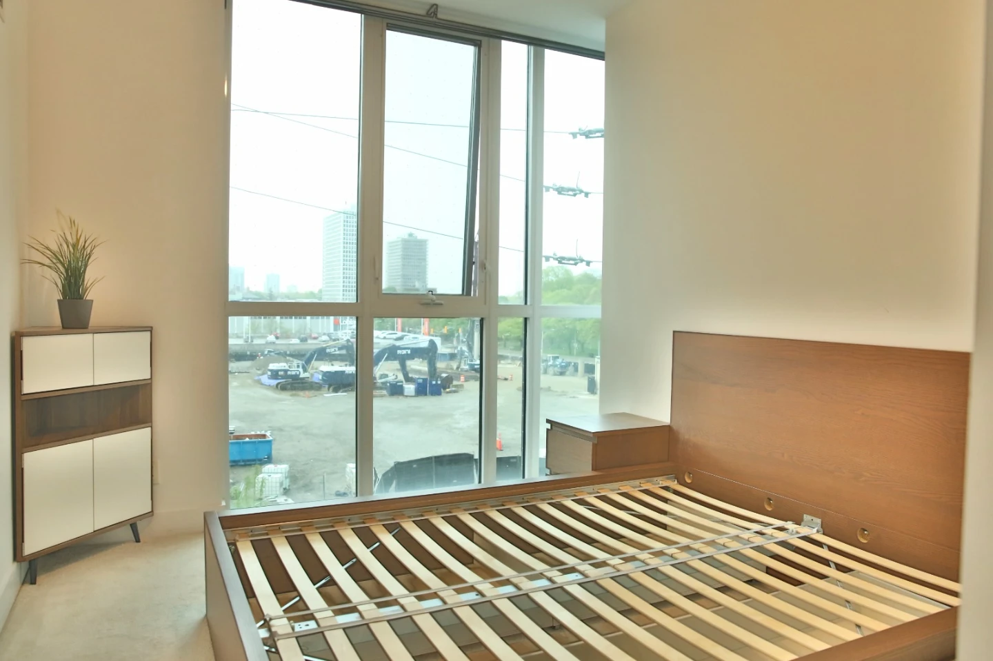 IKEA Malm Wooden Bed Frame with Headboard + Nightstand - photo 3