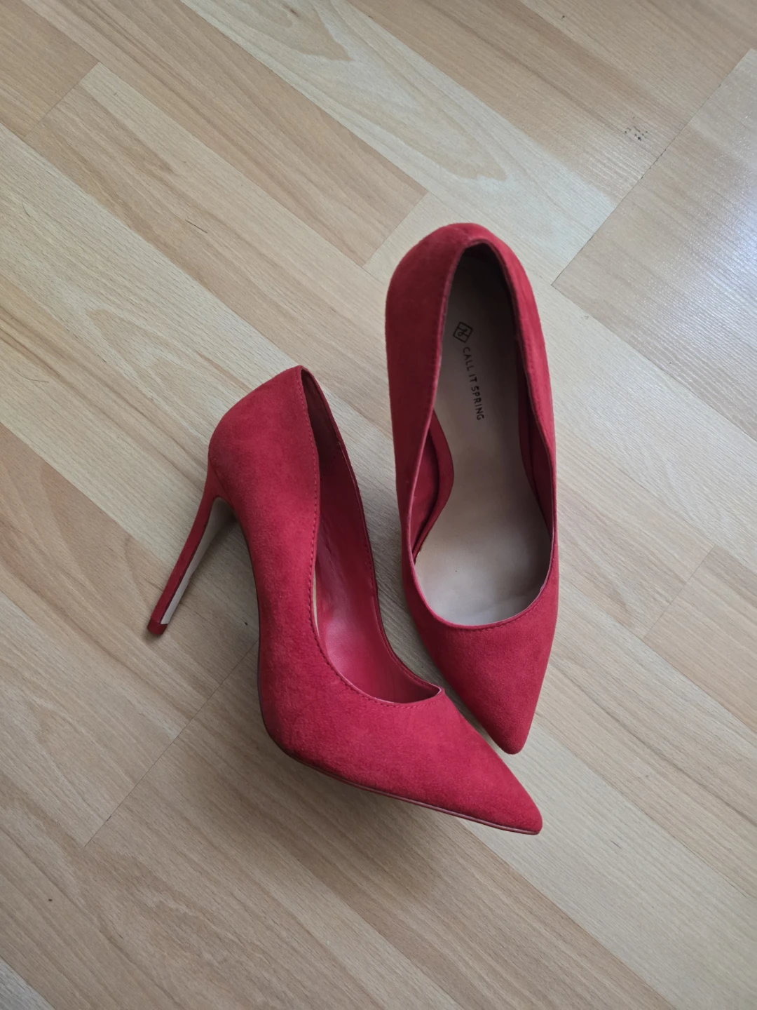 Call It Spring Red Suede Heels