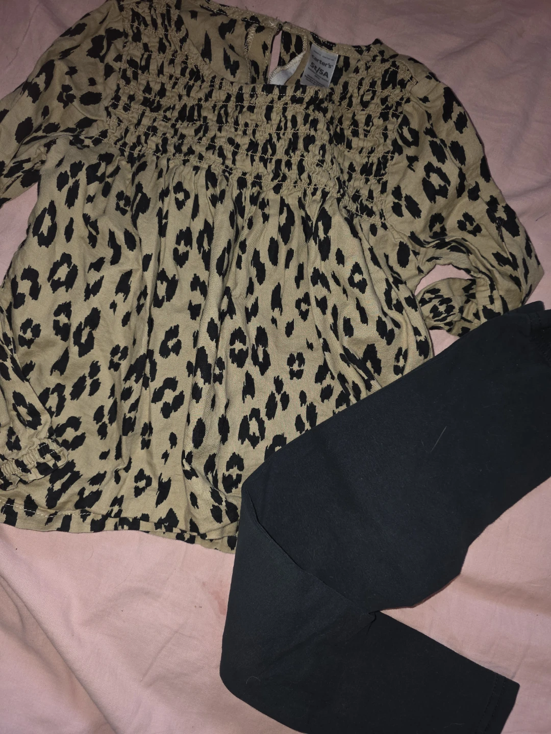 Carter's Leopard Print Top and Black Leggings Set