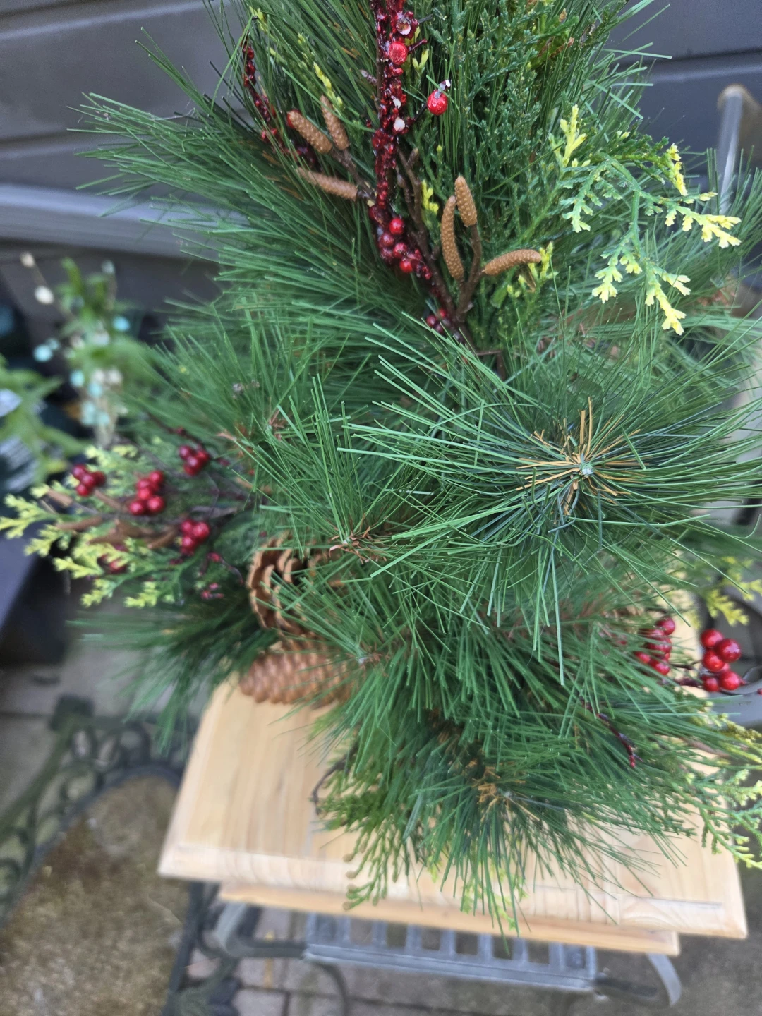 Artificial Christmas Decoration with Pinecones and Berries - photo 2