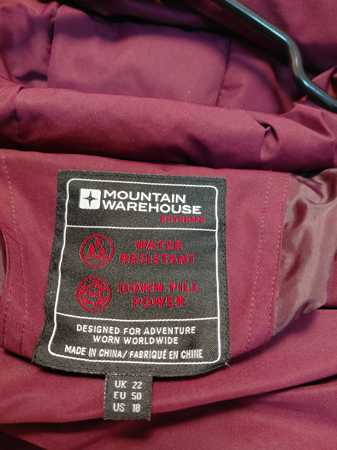 Mountain Warehouse Down Puffer Coat - Burgundy - photo 2