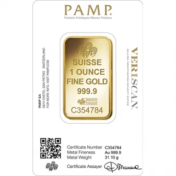 PAMP Suisse 1 Ounce Fine Gold Bar - photo 2
