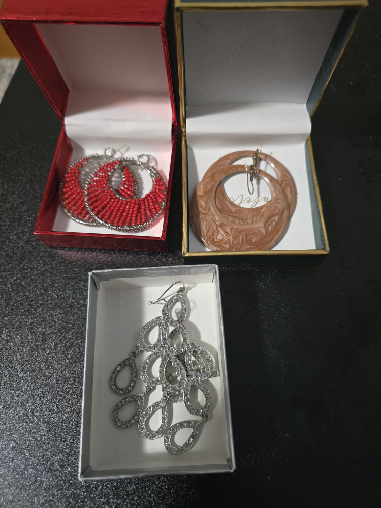 3 Pairs of Fashion Earrings
