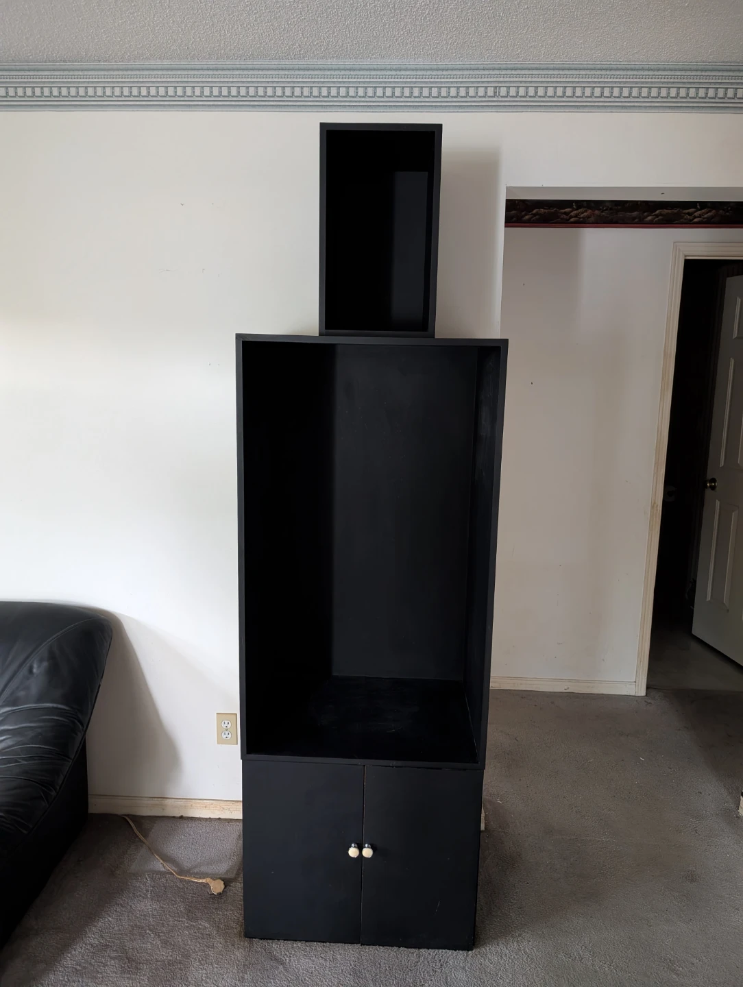 Black Storage Unit with Cabinet