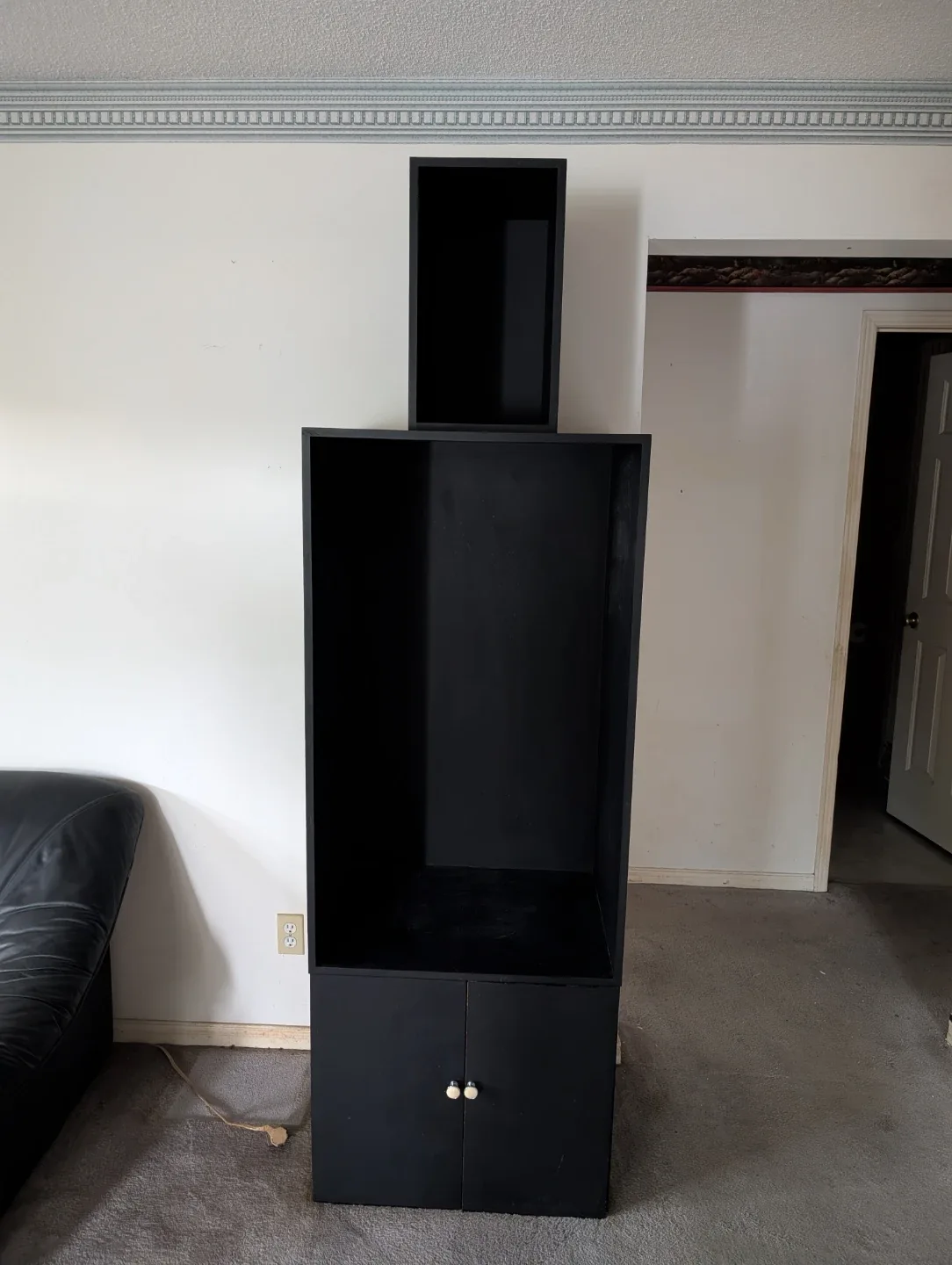 Black Storage Unit with Cabinet