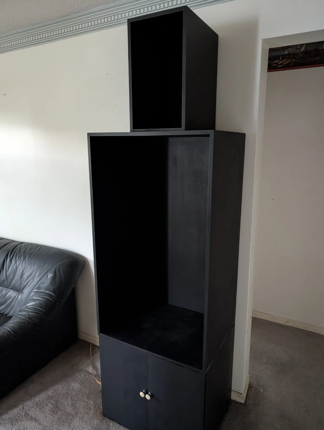 Black Storage Unit with Cabinet - photo 2