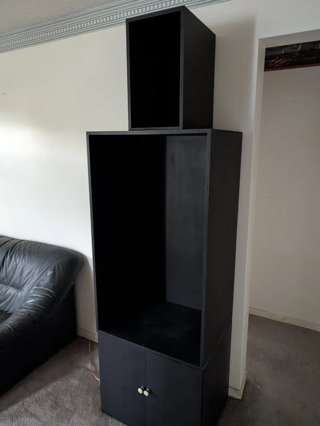 Black Storage Unit with Cabinet - photo 2