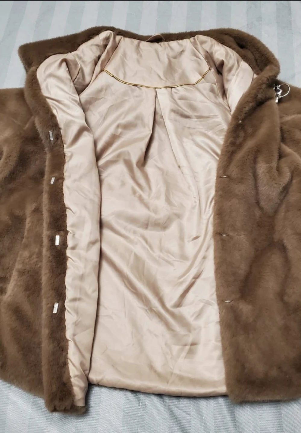 New Danish Mink silk hooded fur coat women Medium - photo 3