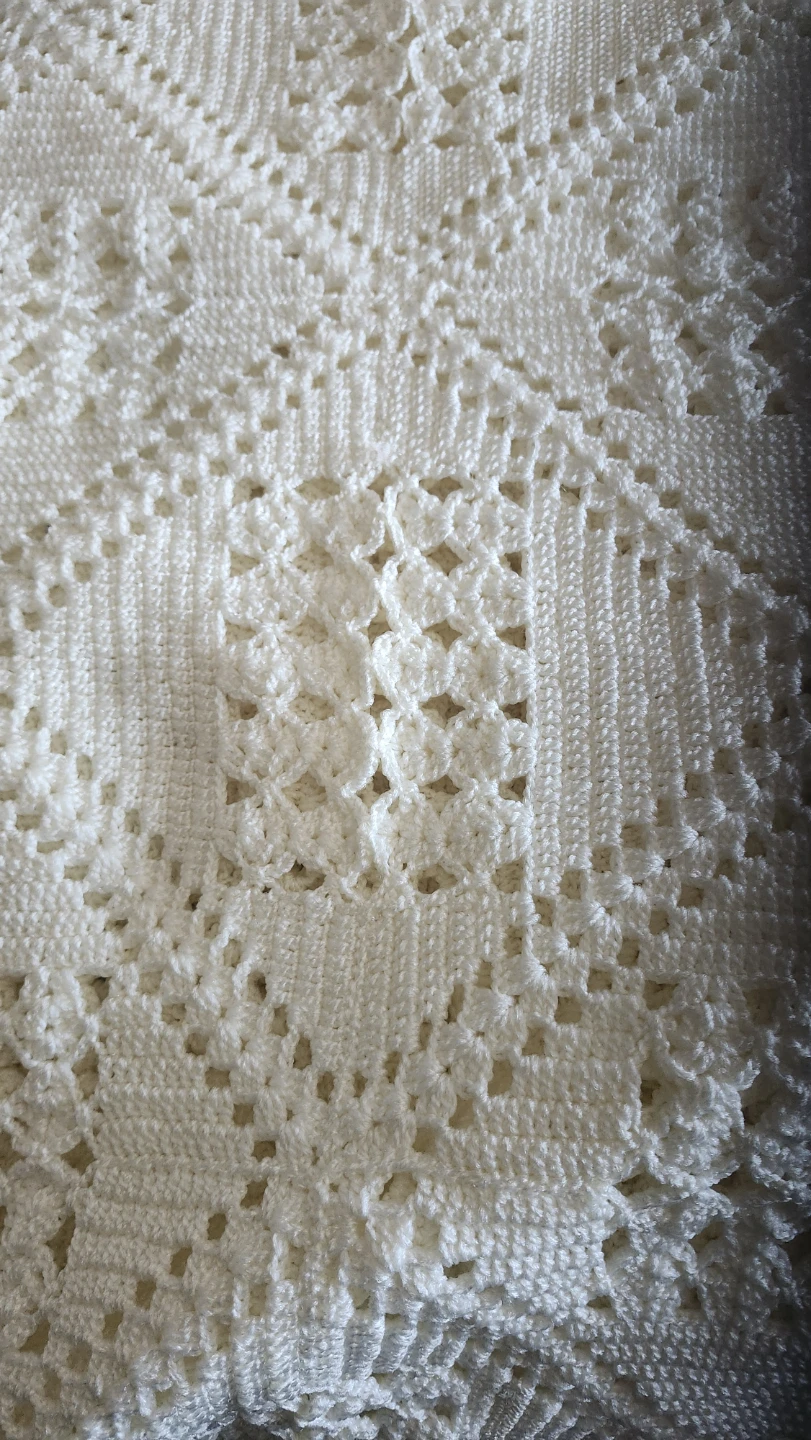 Handmade Cream Crochet Bedding-fits Double, Queen or King Bed - photo 5