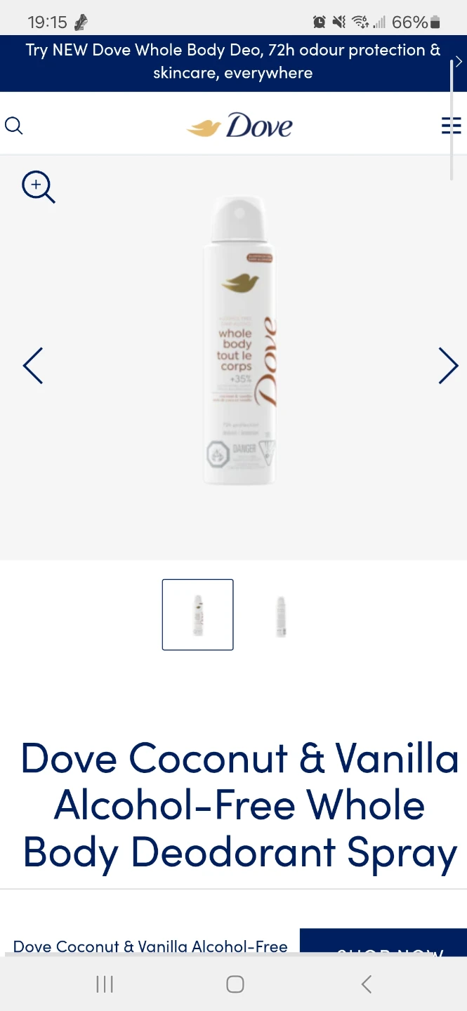 Secret Peach, Dove Coconut & Vanilla Whole Body Deodorants - photo 2