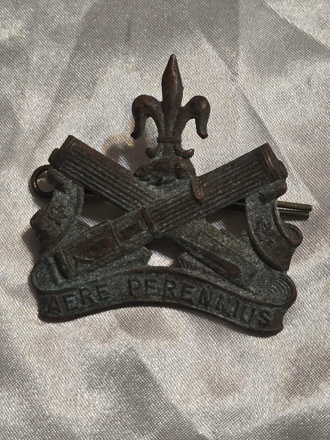 Vintage Military Badge - "AERE PERENNIUS"