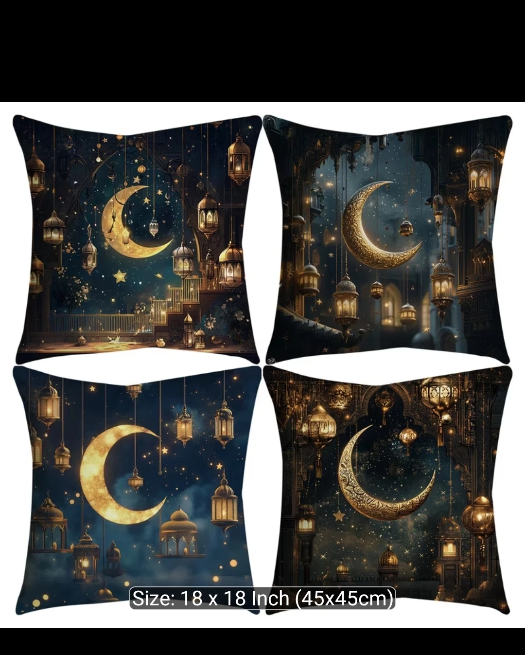 Set of 4 Ramadan Throw Pillow Covers - 18x18 Inch - photo 2