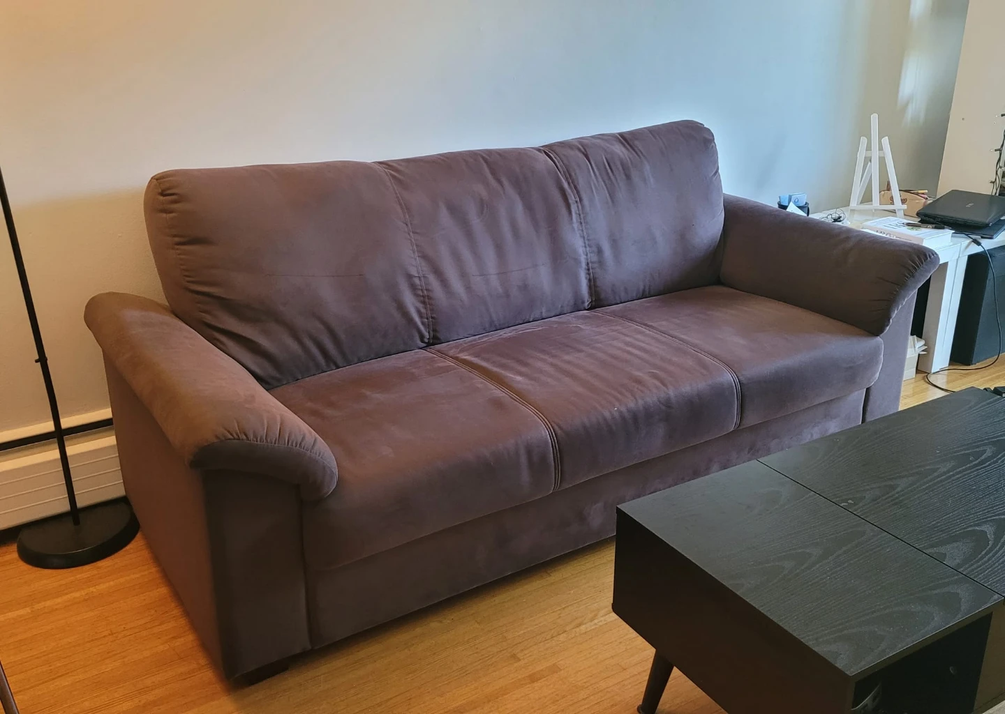 Brown Suede Sofa - photo 2