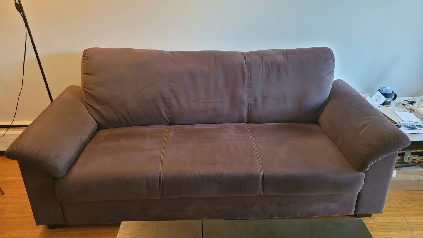 Brown Suede Sofa - photo 3