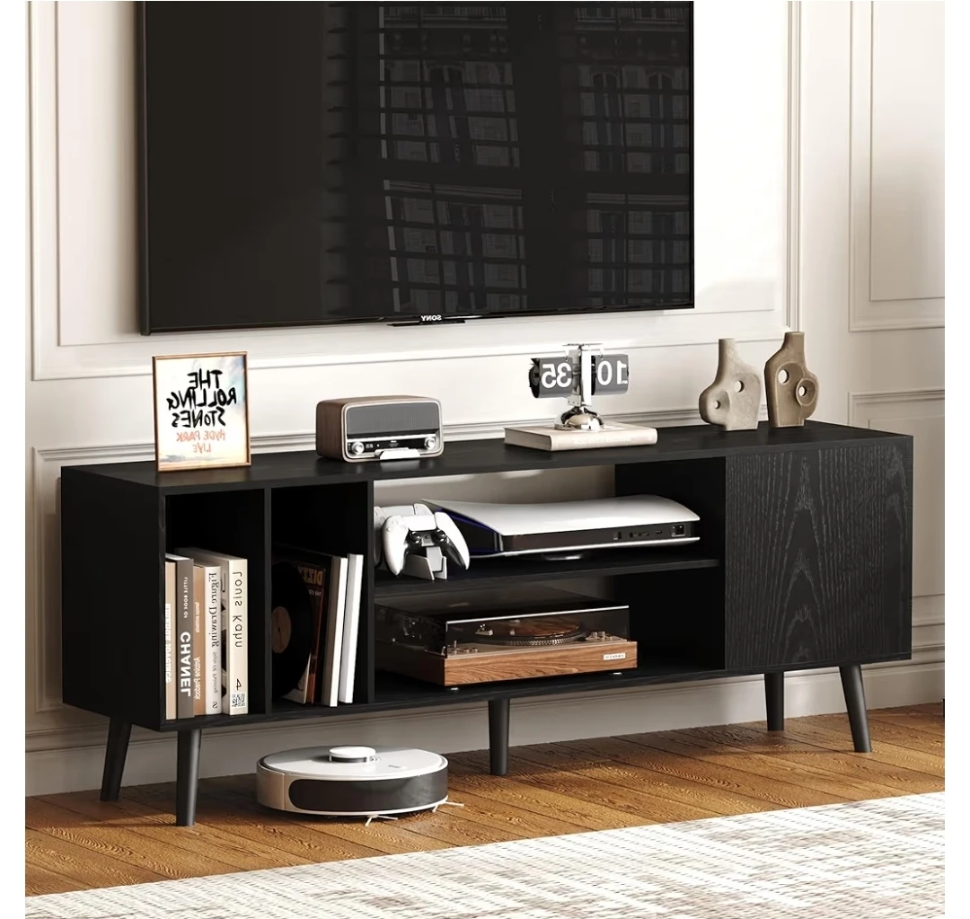 Black Modern TV Stand Media Console