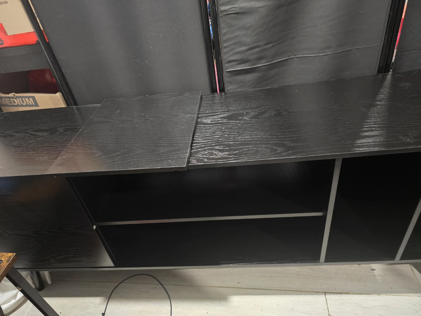 Black Modern TV Stand Media Console - photo 2